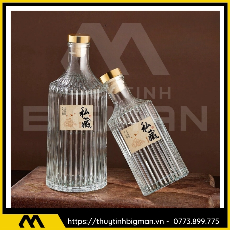 Chai thủy tinh đựng rượu 500ml - sản xuất chai thủy tinh 24