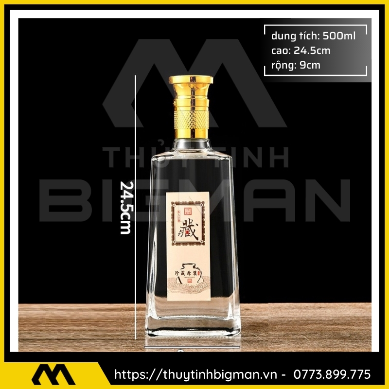 Chai thủy tinh đựng rượu 500ml - sản xuất chai thủy tinh 30