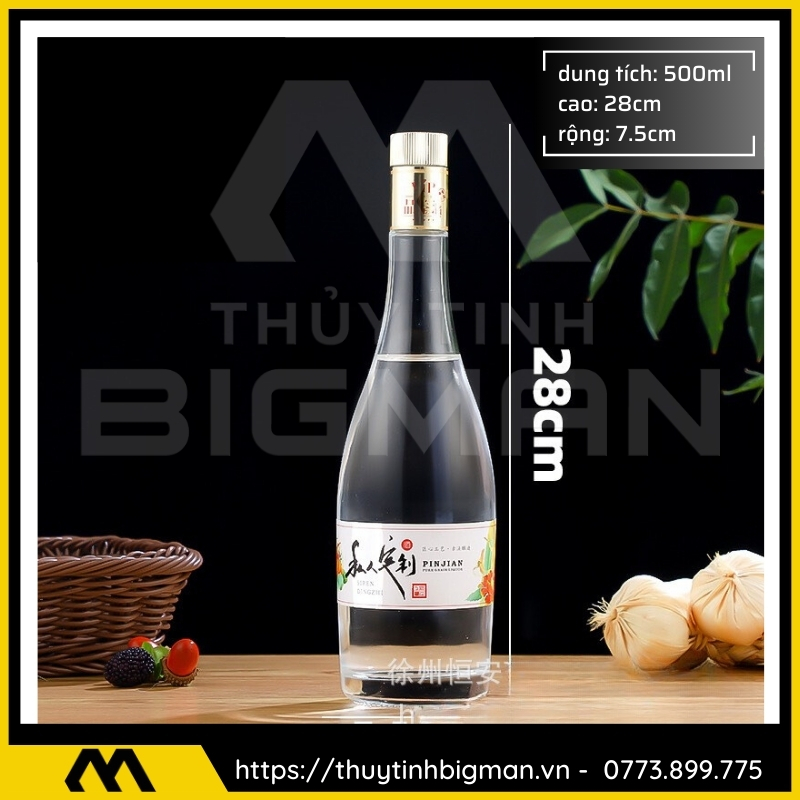 Chai thủy tinh đựng rượu 500ml - sản xuất chai thủy tinh 31