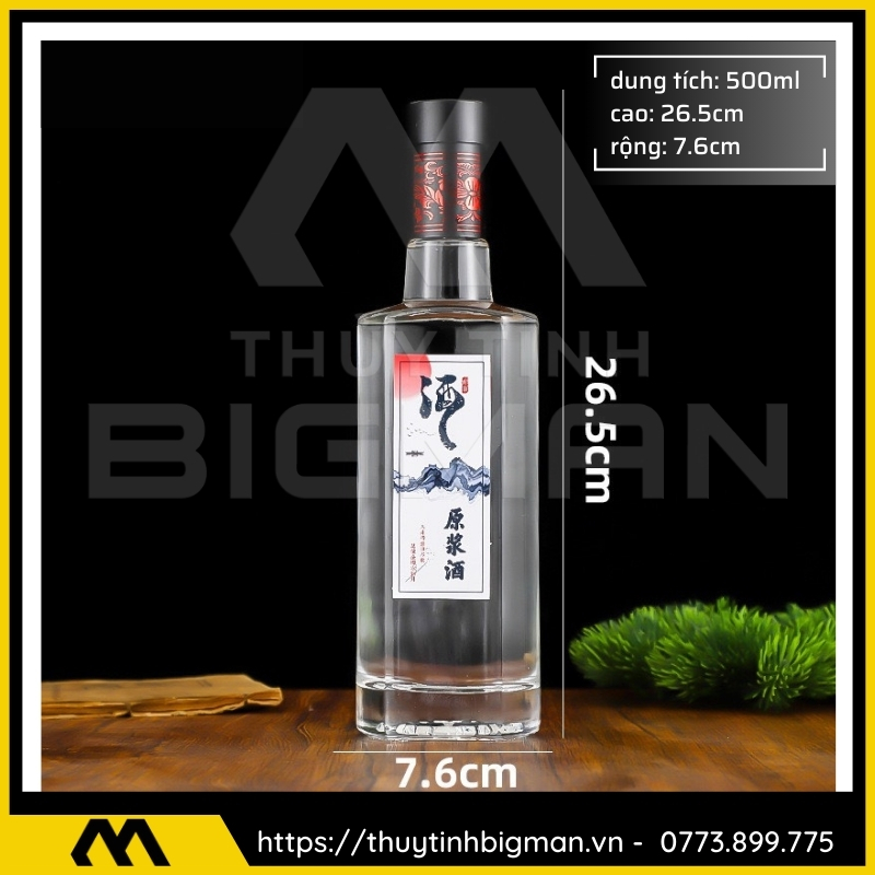 Chai thủy tinh đựng rượu 500ml - sản xuất chai thủy tinh 46