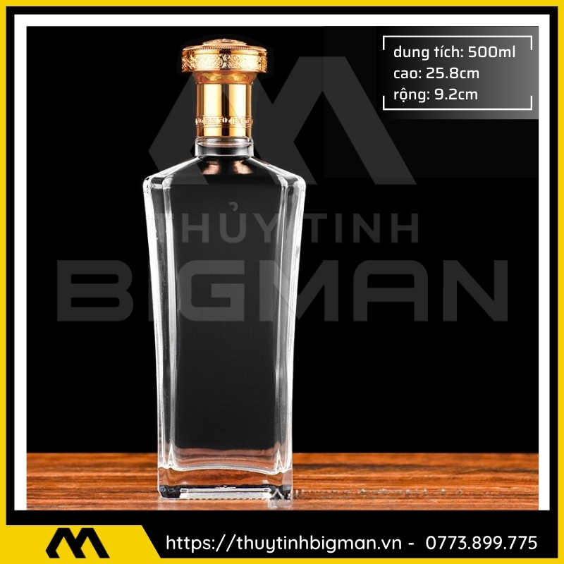 Chai thủy tinh đựng rượu 500ml - sản xuất chai thủy tinh 51