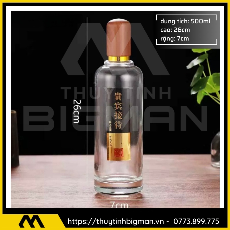 Chai thủy tinh đựng rượu 500ml - sản xuất chai thủy tinh 56