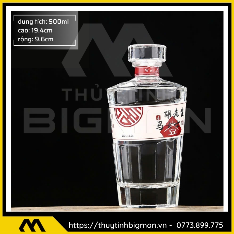 Chai thủy tinh đựng rượu 500ml - sản xuất chai thủy tinh 58