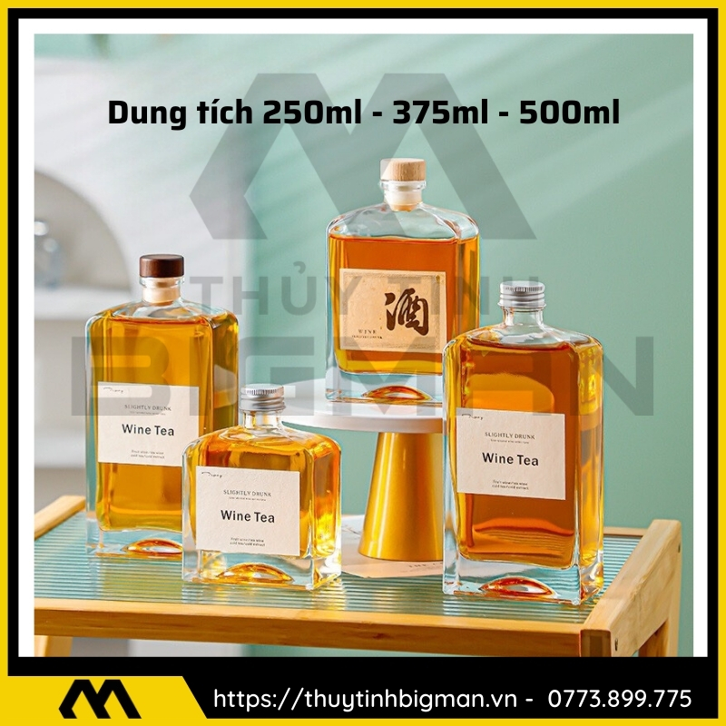 Chai thủy tinh đựng rượu 500ml - sản xuất chai thủy tinh 60