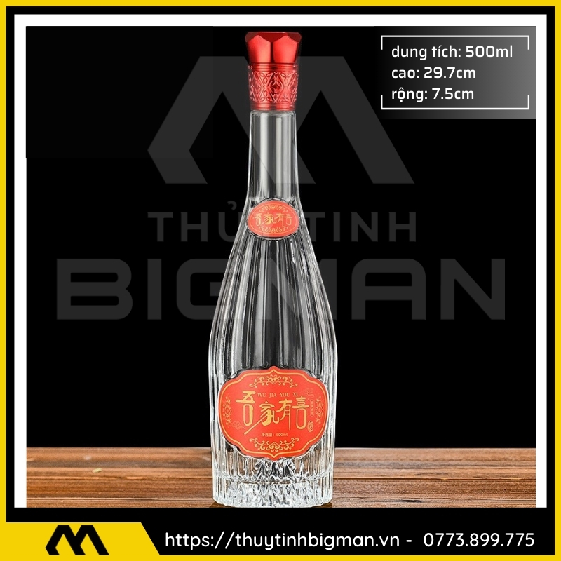 Chai thủy tinh đựng rượu 500ml - sản xuất chai thủy tinh 62