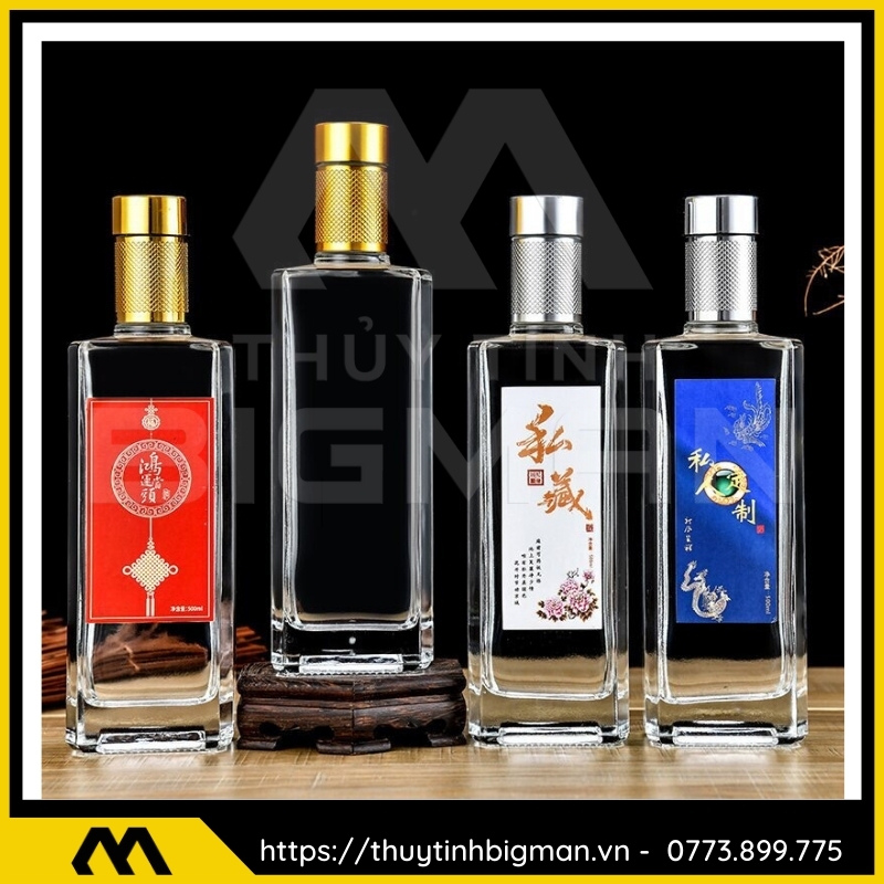 Chai thủy tinh đựng rượu 500ml - sản xuất chai thủy tinh 65