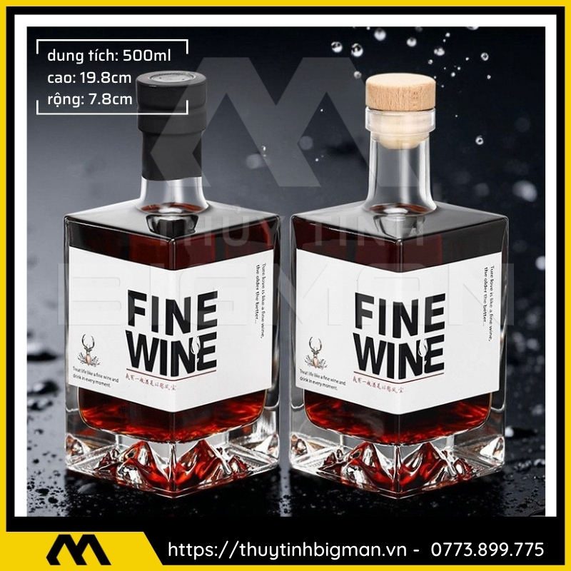 Chai thủy tinh đựng rượu 500ml - sản xuất chai thủy tinh 69