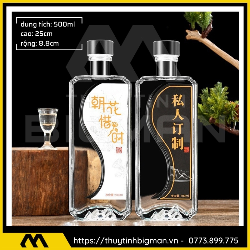 Chai thủy tinh đựng rượu 500ml - sản xuất chai thủy tinh 72