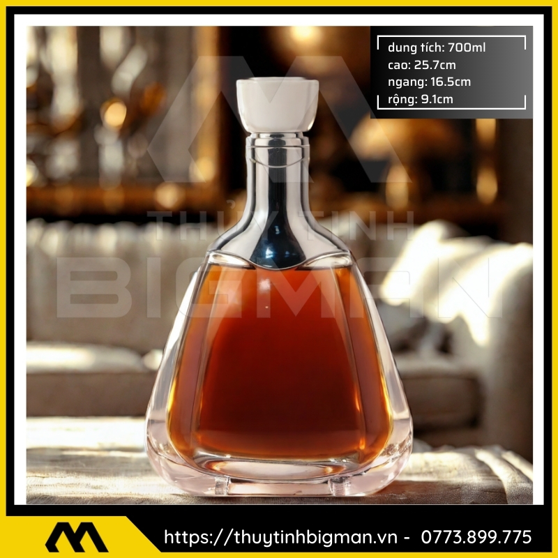 Chai thủy tinh 700ml cao cấp đặt hàng riêng 10