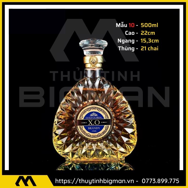 thuy tinh bigman - Chai thủy tinh đựng rượu - Vỏ chai rượu đẹp mẫu 10