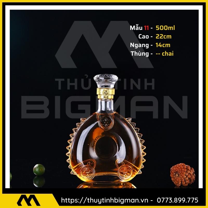 thuy tinh bigman - Chai thủy tinh đựng rượu - Vỏ chai rượu đẹp mẫu 11