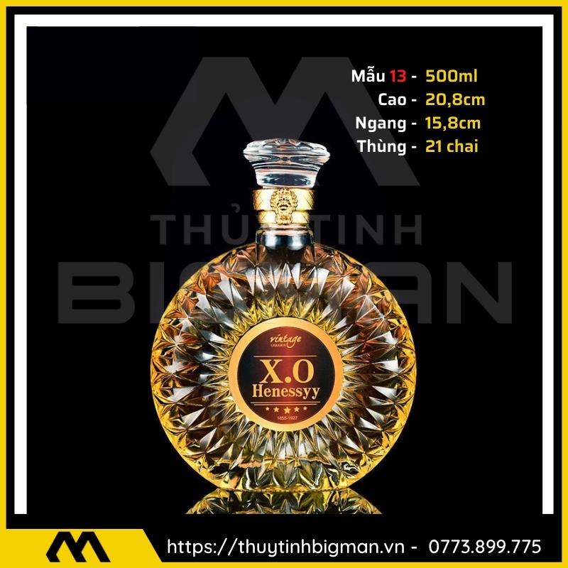 thuy tinh bigman - Chai thủy tinh đựng rượu - Vỏ chai rượu đẹp mẫu 13