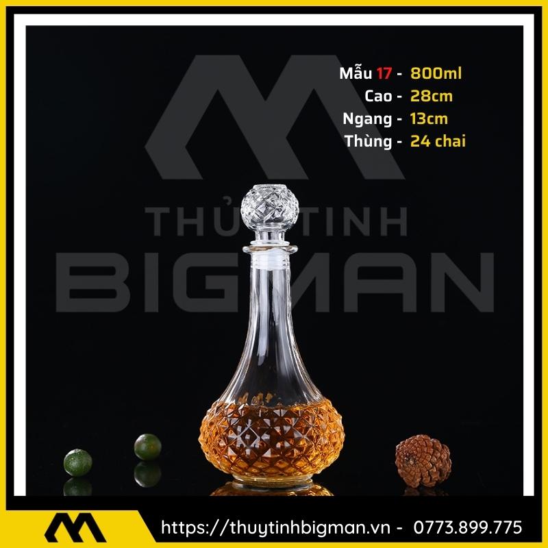 thuy tinh bigman - Chai thủy tinh đựng rượu - Vỏ chai rượu đẹp mẫu 17