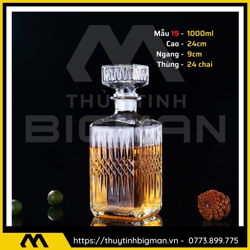 thuy tinh bigman - Chai thủy tinh đựng rượu - Vỏ chai rượu đẹp mẫu 19