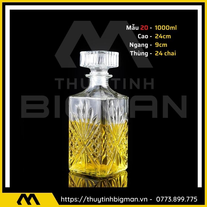 thuy tinh bigman - Chai thủy tinh đựng rượu - Vỏ chai rượu đẹp mẫu 20