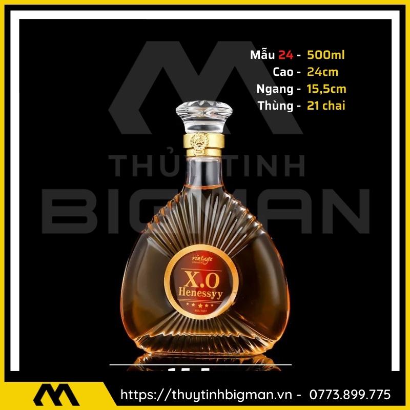 thuy tinh bigman - Chai thủy tinh đựng rượu - Vỏ chai rượu đẹp mẫu 24