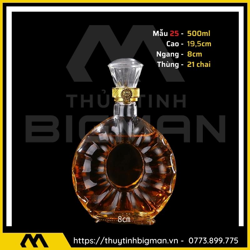 thuy tinh bigman - Chai thủy tinh đựng rượu - Vỏ chai rượu đẹp mẫu 25