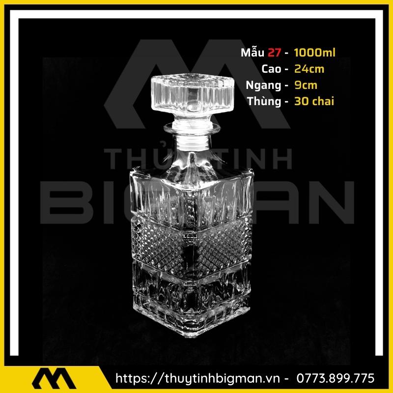 thuy tinh bigman - Chai thủy tinh đựng rượu - Vỏ chai rượu đẹp mẫu 27
