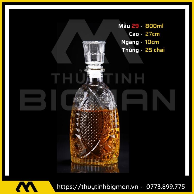 thuy tinh bigman - Chai thủy tinh đựng rượu - Vỏ chai rượu đẹp mẫu 29