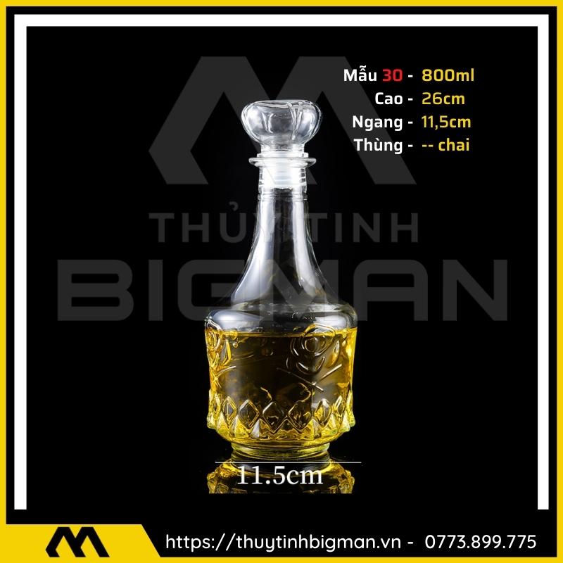 thuy tinh bigman - Chai thủy tinh đựng rượu - Vỏ chai rượu đẹp mẫu 30