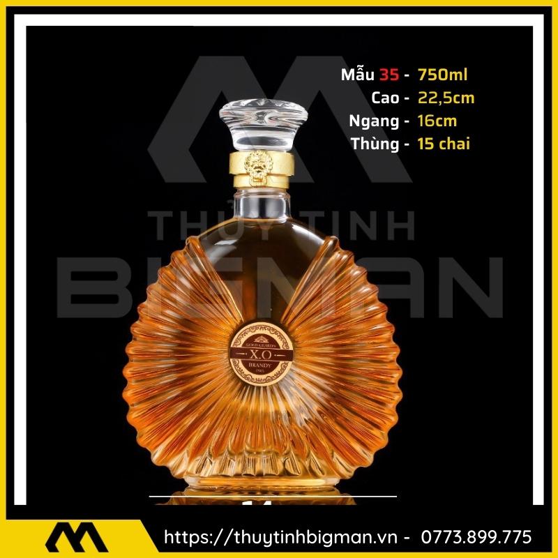thuy tinh bigman - Chai thủy tinh đựng rượu - Vỏ chai rượu đẹp mẫu 35