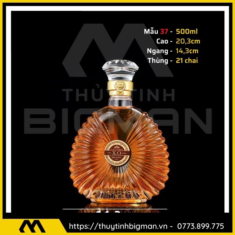 thuy tinh bigman - Chai thủy tinh đựng rượu - Vỏ chai rượu đẹp mẫu 37