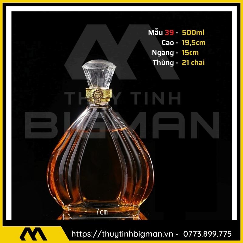 thuy tinh bigman - Chai thủy tinh đựng rượu - Vỏ chai rượu đẹp mẫu 39