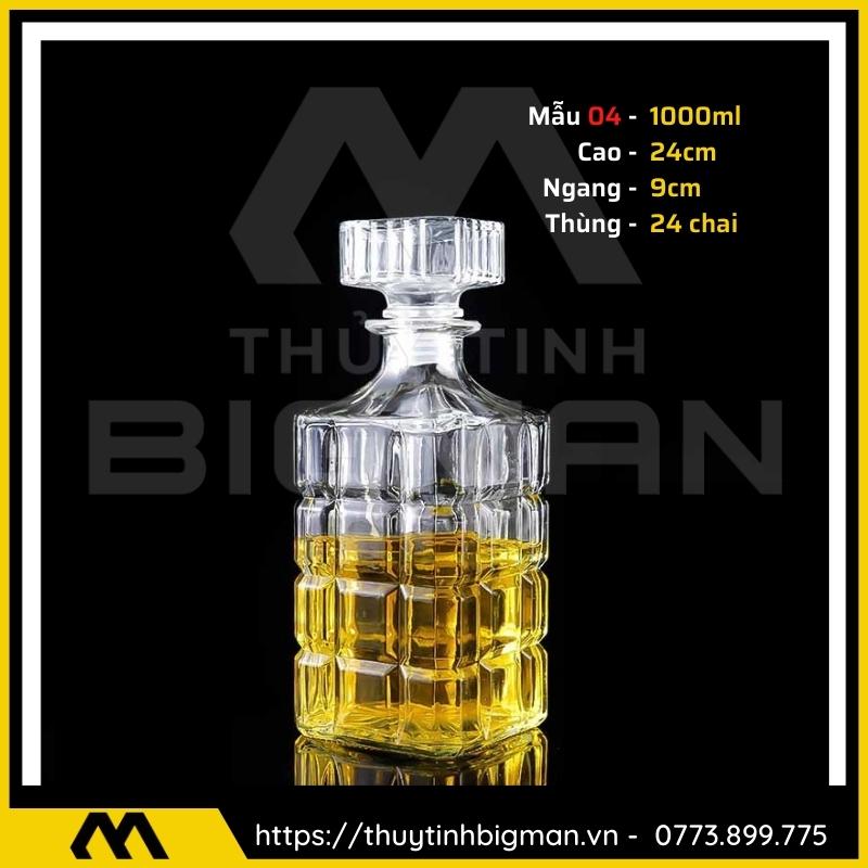 thuy tinh bigman - Chai thủy tinh đựng rượu - Vỏ chai rượu đẹp mẫu 4