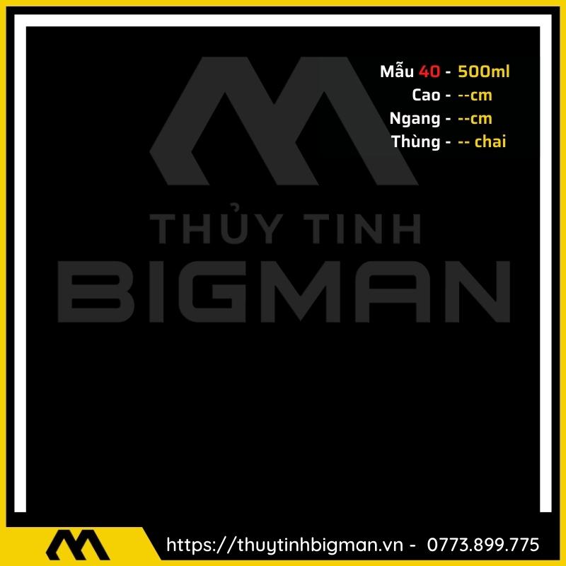 thuy tinh bigman - Chai thủy tinh đựng rượu - Vỏ chai rượu đẹp mẫu 40
