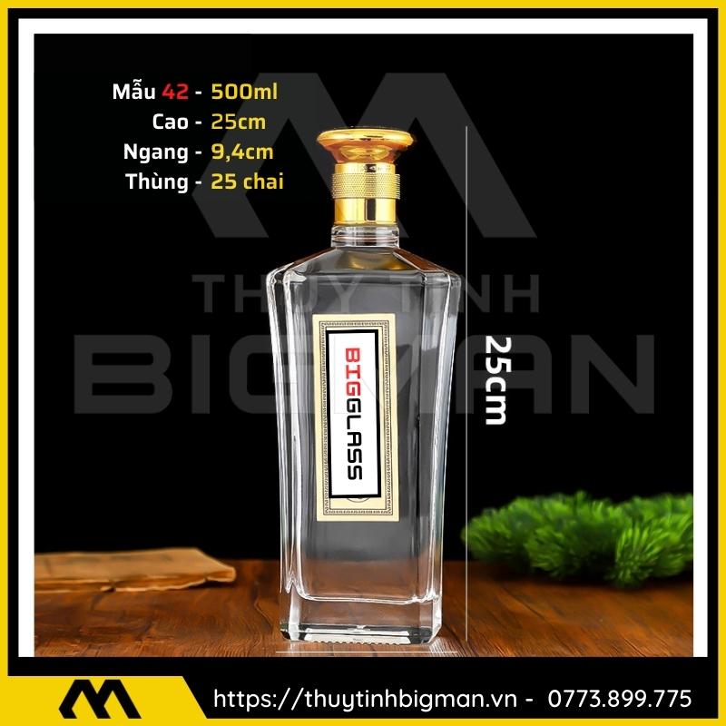 thuy tinh bigman - Chai thủy tinh đựng rượu - Vỏ chai rượu đẹp mẫu 42