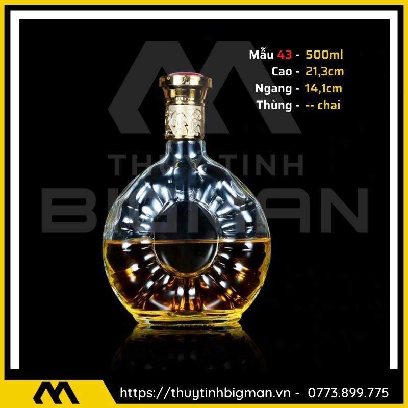 thuy tinh bigman - Chai thủy tinh đựng rượu - Vỏ chai rượu đẹp mẫu 43