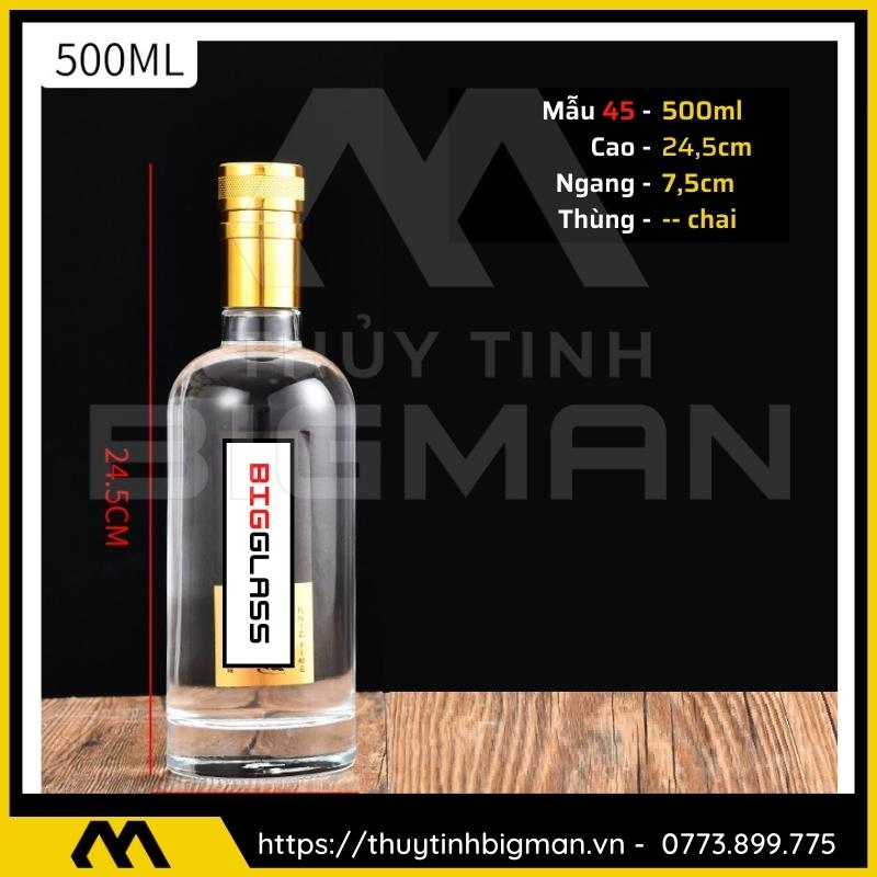 thuy tinh bigman - Chai thủy tinh đựng rượu - Vỏ chai rượu đẹp mẫu 45