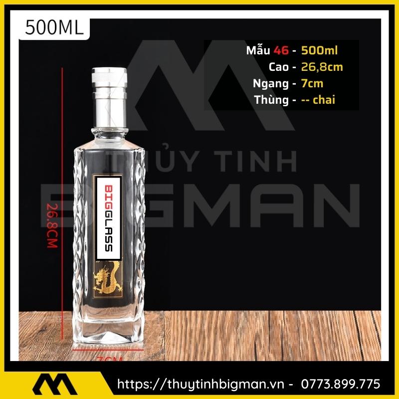 thuy tinh bigman - Chai thủy tinh đựng rượu - Vỏ chai rượu đẹp mẫu 46