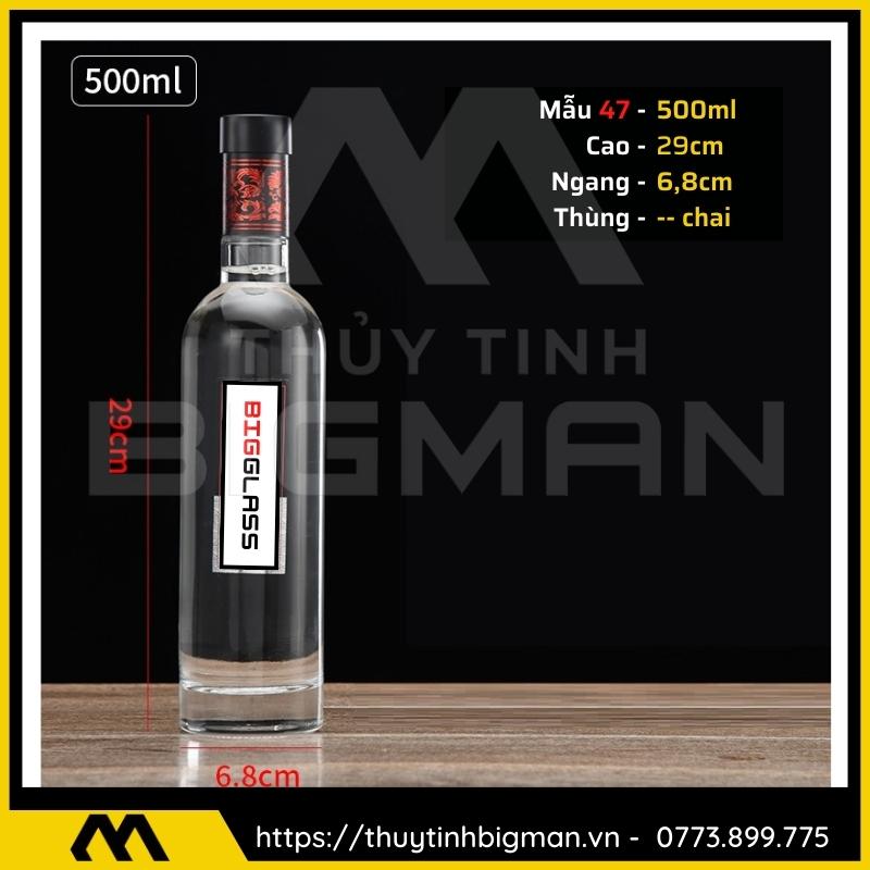 thuy tinh bigman - Chai thủy tinh đựng rượu - Vỏ chai rượu đẹp mẫu 47