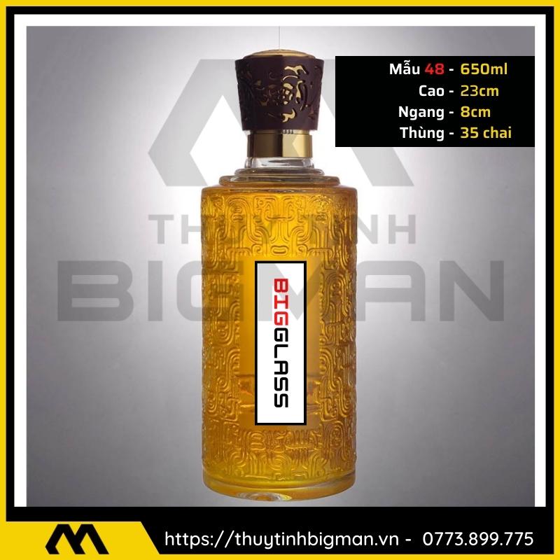 thuy tinh bigman - Chai thủy tinh đựng rượu - Vỏ chai rượu đẹp mẫu 48