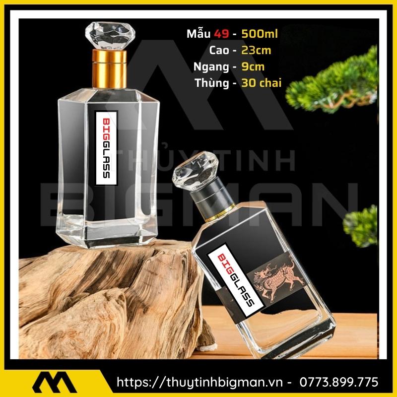 thuy tinh bigman - Chai thủy tinh đựng rượu - Vỏ chai rượu đẹp mẫu 49