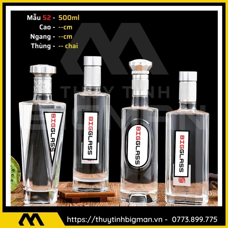 thuy tinh bigman - Chai thủy tinh đựng rượu - Vỏ chai rượu đẹp mẫu 52