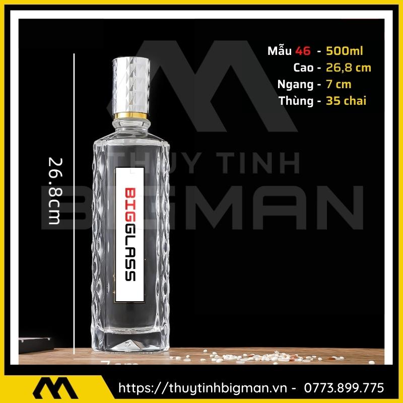 thuy tinh bigman - Chai thủy tinh đựng rượu - Vỏ chai rượu đẹp mẫu 53