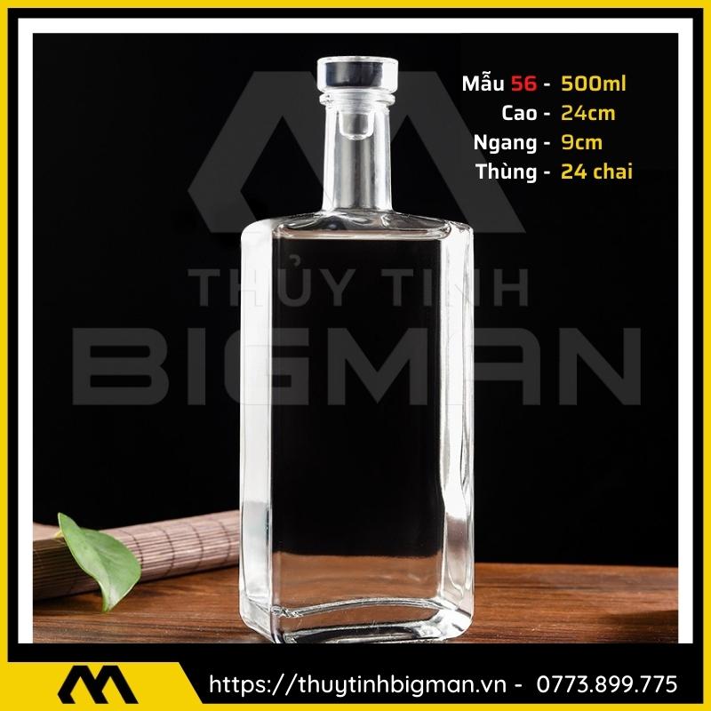thuy tinh bigman - Chai thủy tinh đựng rượu - Vỏ chai rượu đẹp mẫu 56