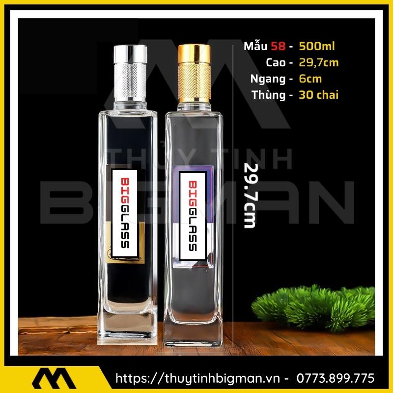 thuy tinh bigman - Chai thủy tinh đựng rượu - Vỏ chai rượu đẹp mẫu 58