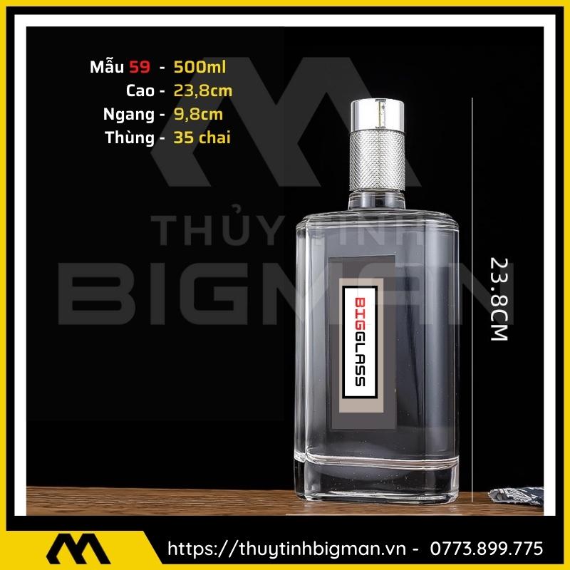 thuy tinh bigman - Chai thủy tinh đựng rượu - Vỏ chai rượu đẹp mẫu 59