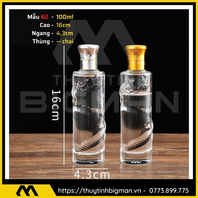 thuy tinh bigman - Chai thủy tinh đựng rượu - Vỏ chai rượu đẹp mẫu 62