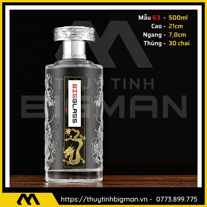 thuy tinh bigman - Chai thủy tinh đựng rượu - Vỏ chai rượu đẹp mẫu 63