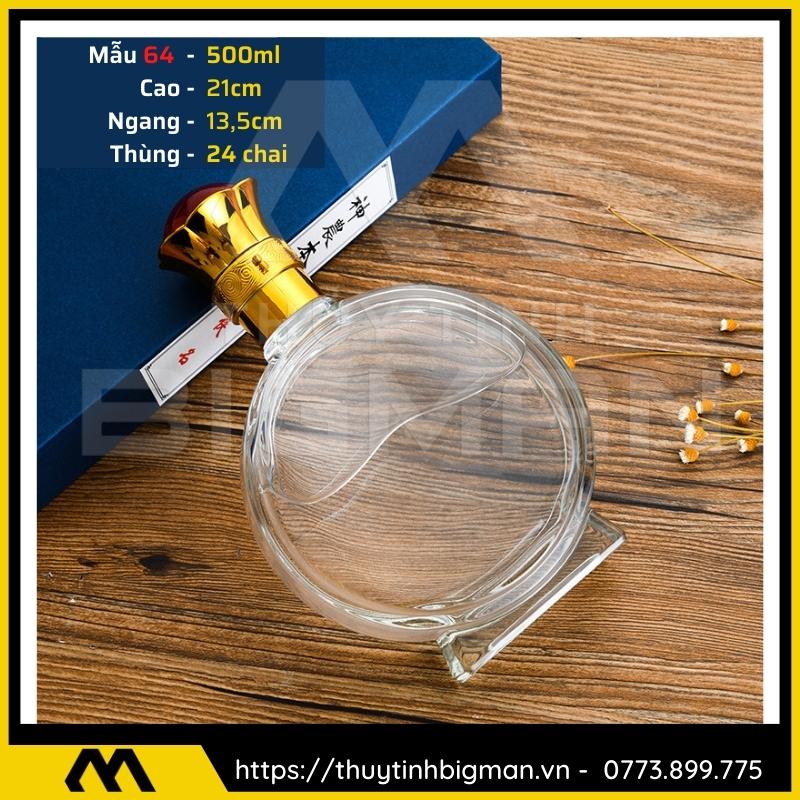 thuy tinh bigman - Chai thủy tinh đựng rượu - Vỏ chai rượu đẹp mẫu 64