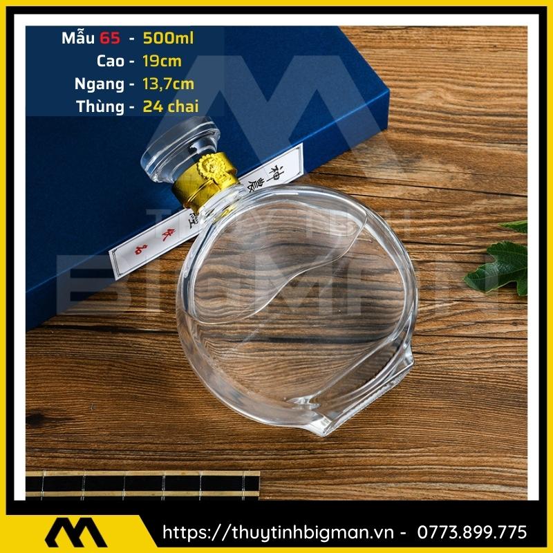 thuy tinh bigman - Chai thủy tinh đựng rượu - Vỏ chai rượu đẹp mẫu 65