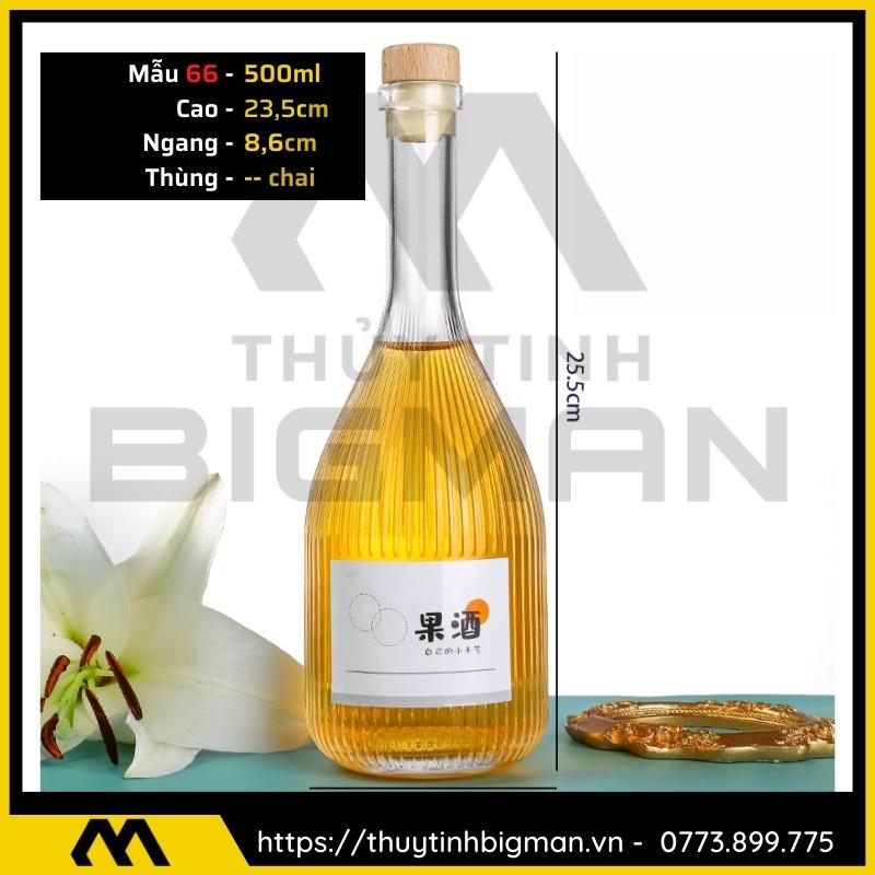 thuy tinh bigman - Chai thủy tinh đựng rượu - Vỏ chai rượu đẹp mẫu 66