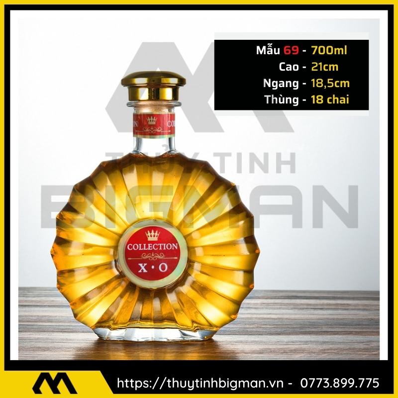 thuy tinh bigman - Chai thủy tinh đựng rượu - Vỏ chai rượu đẹp mẫu 69