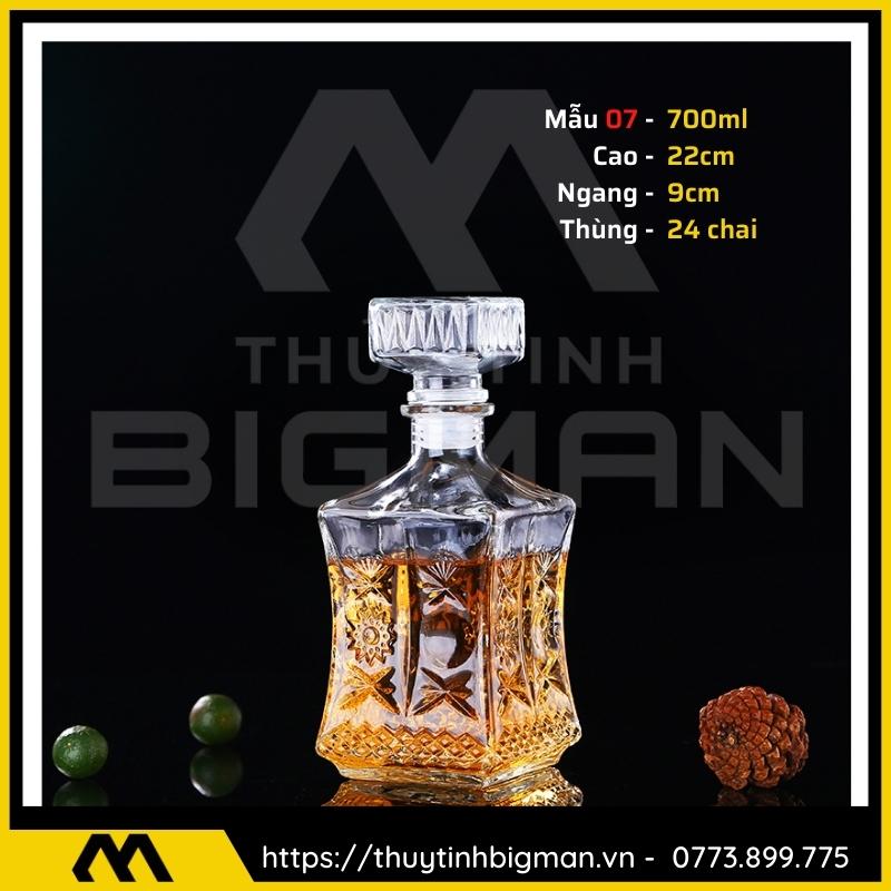 thuy tinh bigman - Chai thủy tinh đựng rượu - Vỏ chai rượu đẹp mẫu 7