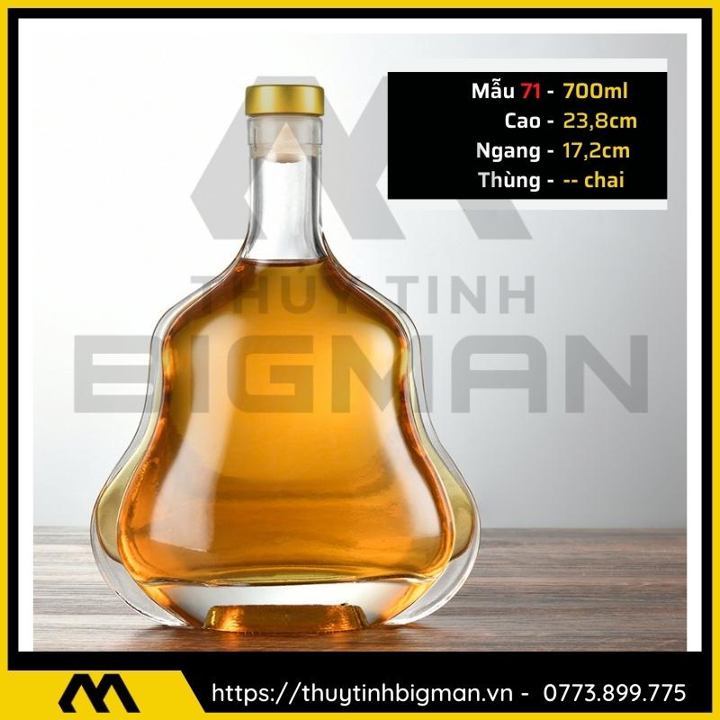 thuy tinh bigman - Chai thủy tinh đựng rượu - Vỏ chai rượu đẹp mẫu 71