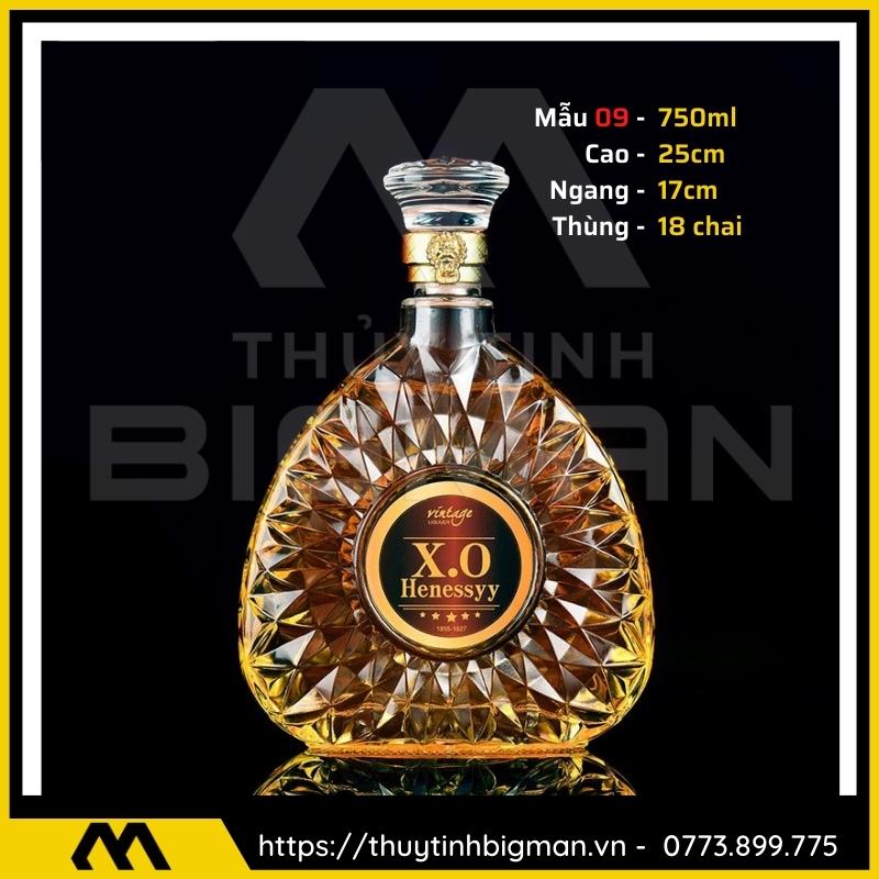 thuy tinh bigman - Chai thủy tinh đựng rượu - Vỏ chai rượu đẹp mẫu 9